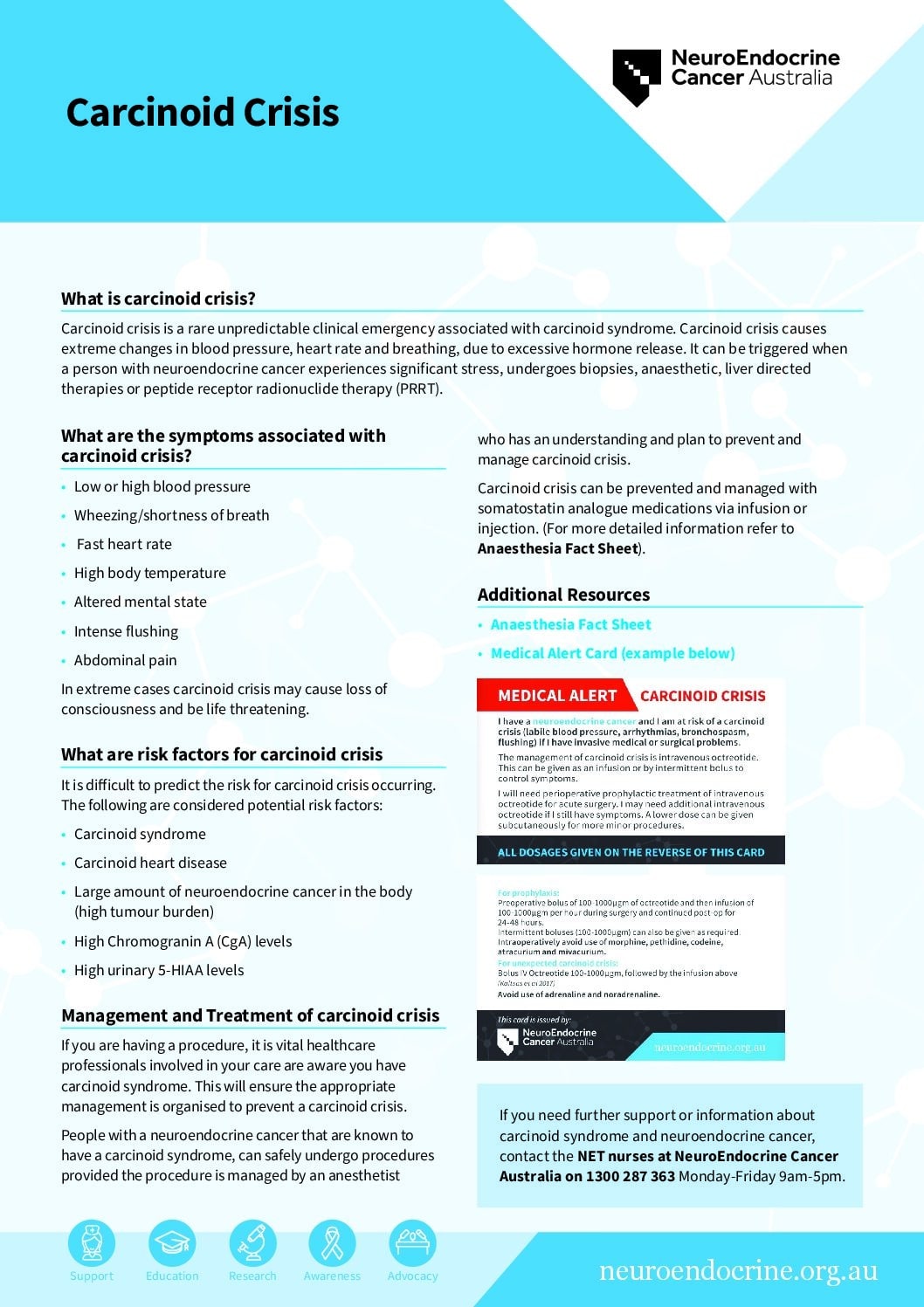 Carcinoid Crisis Factsheet A4