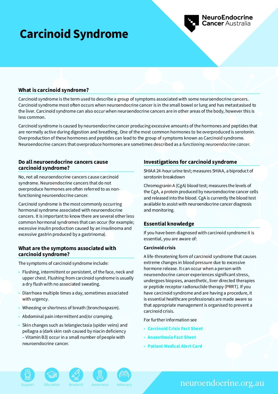 Carcinoid Syndrome Factsheet A4