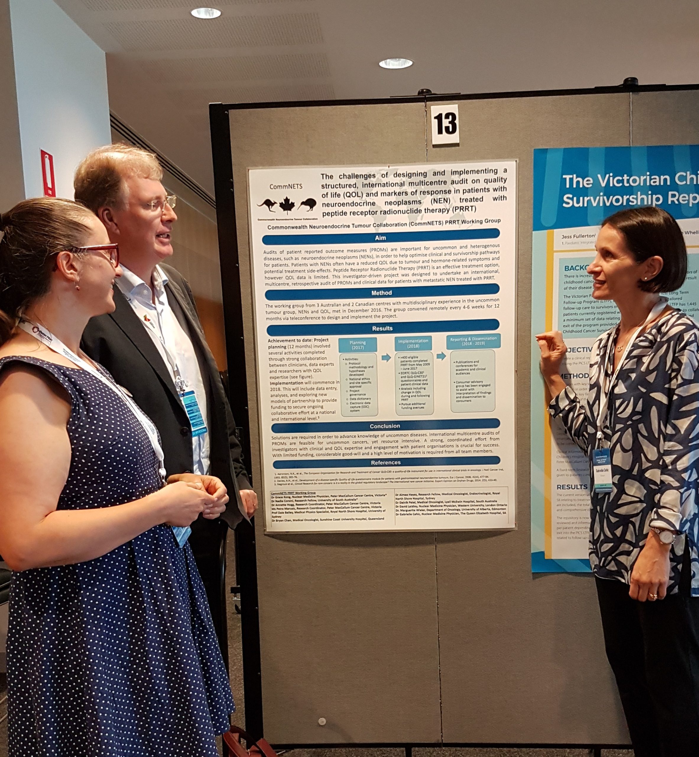 Survivorship Conference Feb 2018 4 Gabby David and Kate CommNETS poster scaled 1