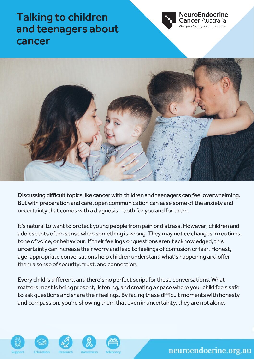 13 Wellness Wednesdays Fact Sheet Talking To Children And Teenagers About Cancer