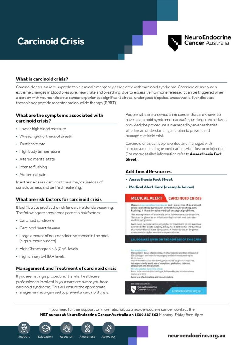 Carcinoid Crisis Factsheet A4