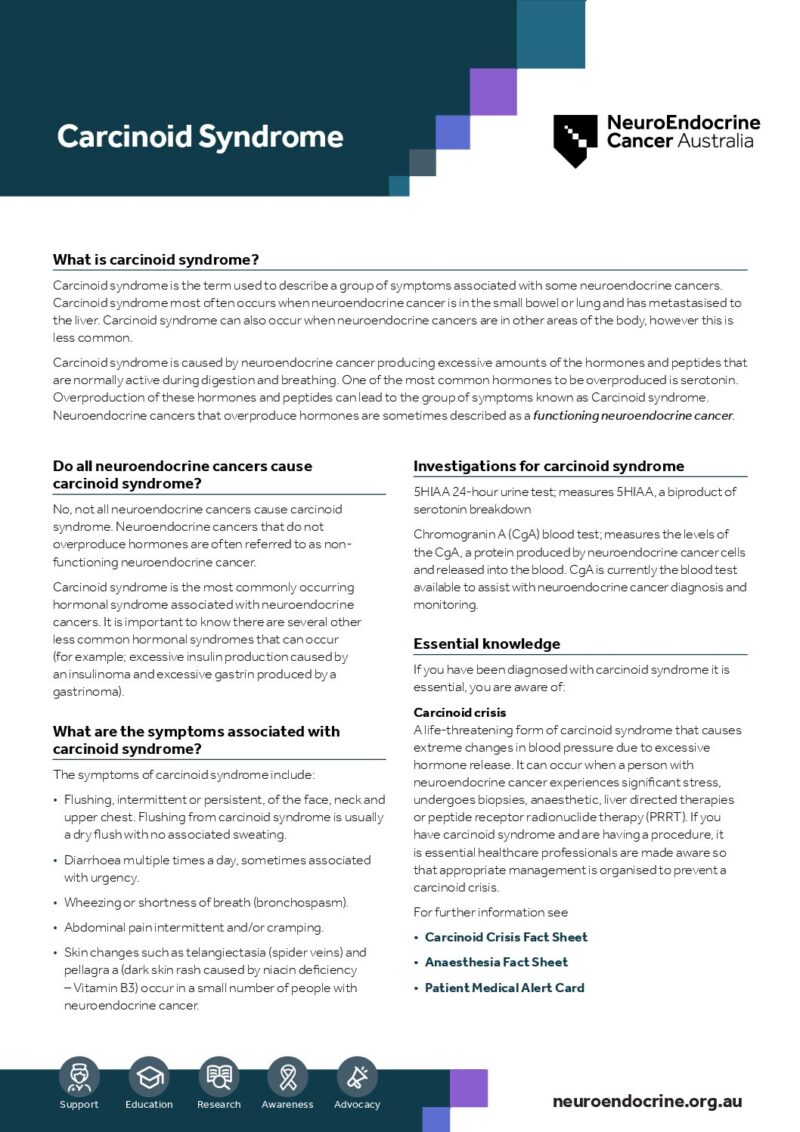 Carcinoid Syndrome Factsheet A4 Sept26 FINAL